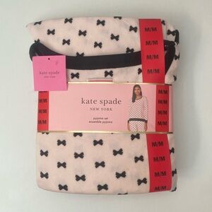 New Kate Spade New York Ribbon Bow-Ties Pajama Set Sleepwear Size Medium